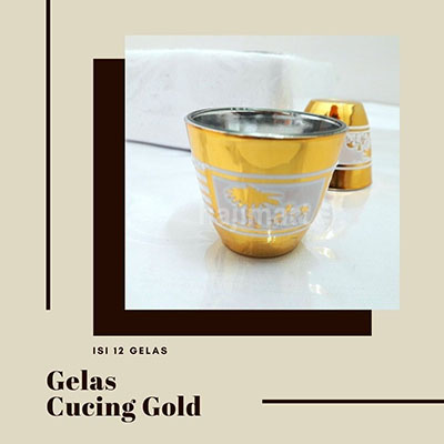 gelas cucing gold